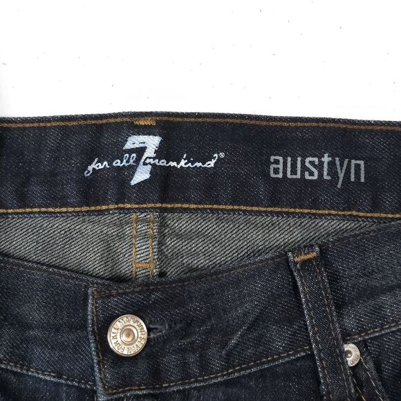 7 Austyn Dark Wash Jeans 38x36 Mens Y2K USA Straight Leg Distressed Grunge Rock - Picture 14 of 16